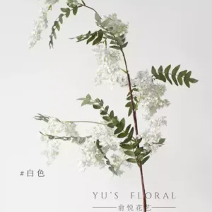 Simulated locust tree flower French natural style single branch fake flower indoor home decoration photography window props large branch - White