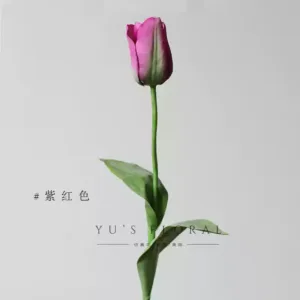 Artificial flower Anna tulip silk floral landscaping single artificial flower floral landscaping display photography props - Purple red