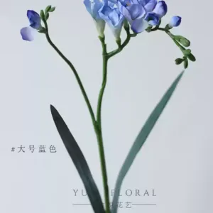 Simulated floral scent, snow orchid, freesia, wedding arrangement, home floral vase, flower arrangement, single branch fake flower, indoor photography props - large blue