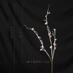 Artificial flowers with a Christmas atmosphere. Red and pink flowers with glittering powder on the surface. They will fall off. Be careful when photographing window flowers. - Berry skin pink with artificial snow on the surface