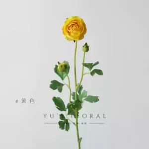 Simulated flower peony Lulian home flower art single artificial flower placement flower dark blue photography props - yellow