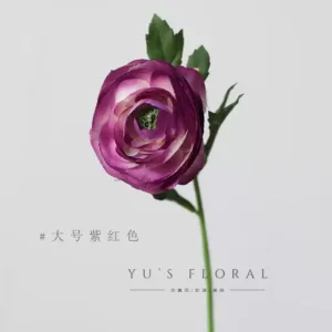 Artificial flower Lulianyang peony sprig flower single artificial flower indoor home decoration dark wine red hotel layout - large purple