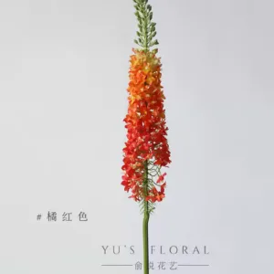 Artificial flower foxtail lily large branch flower material soft decoration space display photography props fake flower hotel floral installation - orange red