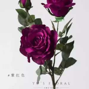 Simulated flowers, large flowers, rich retro colors, cappuccino roses, flower arrangements by florists, photography props - Purple red