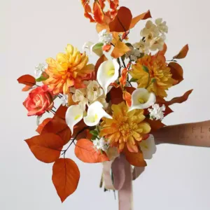 Simulated flowers, hand holder, material package, wedding floral arrangement, retro natural style, not a finished bouquet, purchase with caution - 5# material package