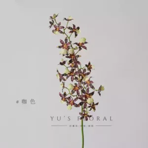 Simulated flower yoke petal orchid Oncidium oil painting color soft decoration display home floral landscaping photography props wedding layout - coffee color