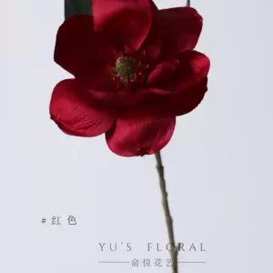 Simulated flower North American magnolia super large flower foreign trade last order retro fake flower photography props floral landscaping new Chinese style - red