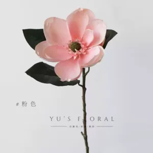 Simulated flower North American magnolia super large flower foreign trade last order retro fake flower photography props floral landscaping new Chinese style - pink