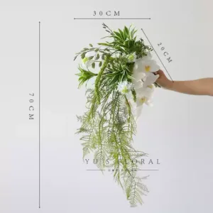 Simulated plants, simulated asparagus, new Chinese style, green fake plants, elegant floral arrangements, wedding arrangements - Finished bouquet