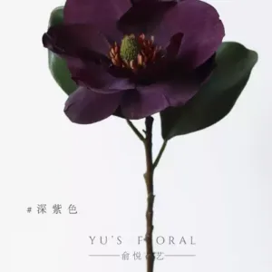 Simulated flower North American magnolia super large flower foreign trade last order retro fake flower photography props floral landscaping new Chinese style - deep purple