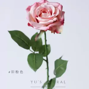 Artificial flower rose pride rose milky white home decoration floral photography props fake flower party arrangement - old pink