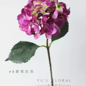 Artificial flower hydrangea home decoration single artificial flower silk flower soft decoration photography props floral landscaping soft decoration - Model B rose red