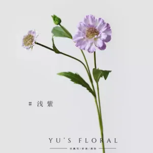 Artificial flowers, blue potted flowers, cornflowers, single artificial flowers, silk flowers, home decoration, photography props, ornaments - light purple