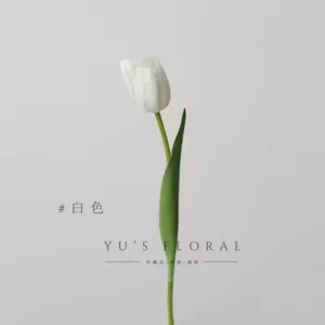 Simulated flower tulip light pink feel moisturizing home vase flower arrangement soft decoration floral photography props space display - 1 white branch