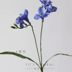 Simulated floral snowflake freesia red fake flower home decoration soft decoration floral niche flower arrangement photography props - blue