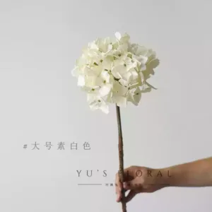 Artificial Flowers, Imitation Dry Hydrangea, Single Artificial Flowers, Home Furnishings, Photography Props, Floral Art, Soft Decorated Silk Flowers - Large plain white