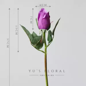 Artificial flowers, rose bones, single artificial flowers, flower arrangements, accessories, purple, interior home decoration, foreign trade - Short purple silk material