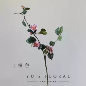 Artificial Flowers Camellia Chinese Style Artificial Flowers Interior Home Decoration Space Furnishings Ornaments Photography Props - pink