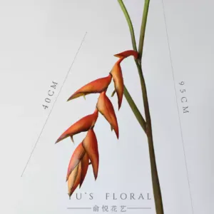 Simulated flower scorpion tail banana hanging type tropical area floral Southeast Asian style hanging bird large floral landscaping home - Type B-retro orange