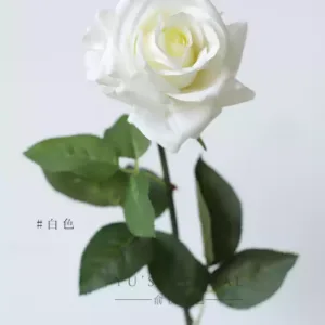 Artificial flowers, snow mountain roses, moisturizing feel, home decoration, gray flowers, photography props, single artificial flowers - White