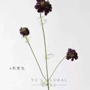 Simulated flower pine cordyceps high-end fake flower black purple pastoral style single flower art landscaping home decoration photography props - black purple