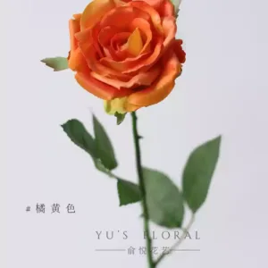 Artificial flower rose pride rose milky white home decoration floral photography props fake flower party arrangement - orange