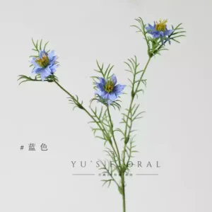 Artificial flowers, black seeds, small flowers, single artificial flowers, blue home flowers, wild style lawn decoration, soft furnishings - blue