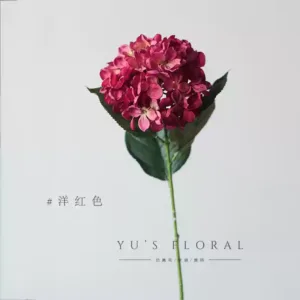Artificial flower victory hydrangea magenta hotel single artificial flower landscaping photography props indoor flower placement - magenta