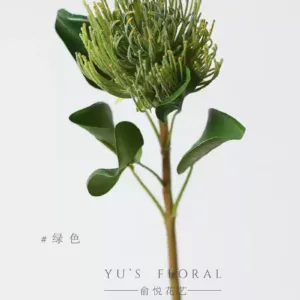 Artificial flower South African pincushion orange bouquet with flowers, floral landscaping, home decoration, wedding flowers, hotel display - green