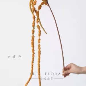 Artificial flower soft silk hanging rice noodle flower material niche light luxury floral landscaping photography props home decoration fake flowers - orange