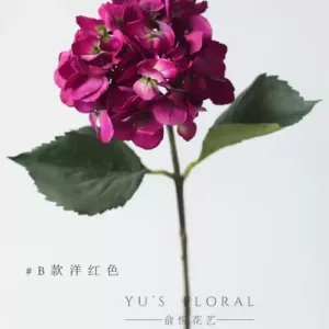 Artificial flower hydrangea home decoration single artificial flower silk flower soft decoration photography props floral landscaping soft decoration - Type B magenta