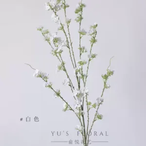 Simulated flower spray snowflake snow willow linear flower material white single artificial flower home decoration fake flower landscaping photography props - White