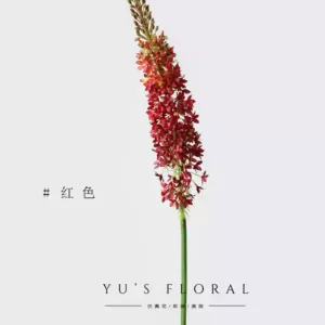 Artificial flower foxtail lily large branch flower material soft decoration space display photography props fake flower hotel floral installation - red