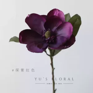 Simulated flower North American magnolia super large flower foreign trade last order retro fake flower photography props floral landscaping new Chinese style - deep purple red