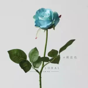 Simulated flower, single-headed small rose, cold beauty, small flowers, home vase flower arrangement, rose red, home decoration - lake blue