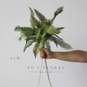 Simulated leaves, ferns, grasses, mangosteen, floral landscaping, indoor home decoration, tropical photography props, hotel layout - 4 branches