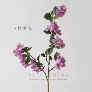 Artificial flower begonia flower single branch artificial flower silk cloth cherry blossom family string flower material soft decoration home decoration wedding dress - pink purple