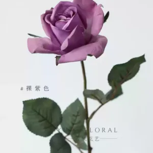 Artificial flowers, red roses, single artificial flowers, indoor home flower art, soft furnishings, foreign trade final order - nude purple