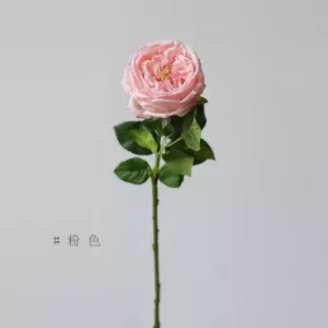 Simulated garden concave rose hand-feeling moisturizing single fake flower pink indoor home flower photography props - pink