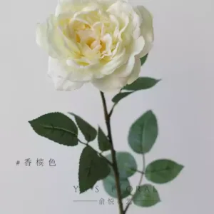 Simulated flower rose plum blossom single branch fake indoor floral soft decoration silk flower photography props home decoration flower - champagne