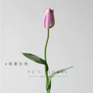 Artificial flower Anna tulip silk floral landscaping single artificial flower floral landscaping display photography props - light purple red