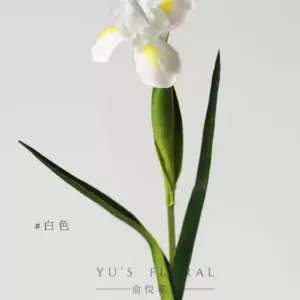 Simulated flower iris flower high imitation with real feel and moisturizing soft decoration fake flower wedding layout photography props and decorations - White