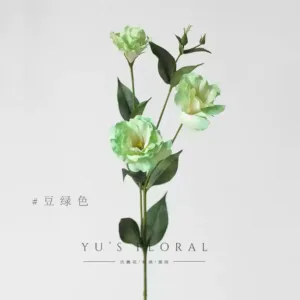 Artificial flower lisianthus home vase soft flower photography props space display ornaments decoration single artificial flower - Bean green