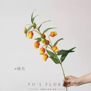 Artificial Flowers, Palace Lantern Lily, Fruits, Home Floral Decoration, Artificial Flowers, Photography Props, Space Displays - orange