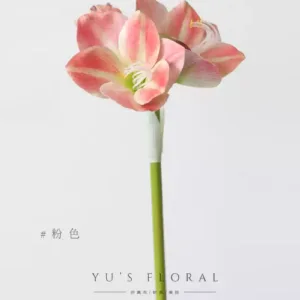 Simulated flower amaryllis red pink red large flowers flower material home decoration floral landscaping photography props high-end - pink