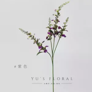 Artificial flowers, colorful sparrows, linear flowers, artificial flowers, silk flowers, single branches, soft furnishings, photography props, home furnishings - Purple