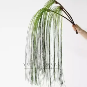 Simulated leaves, weeping branches, dry grass, flowing water, leaves, green lines, wedding hall floral art, soft decoration, landscaping, photography props - 3 branches