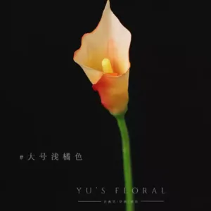 Simulated flower calla lily silk orange bouquet hotel single branch flower arrangement indoor home decoration photography props - Large light orange