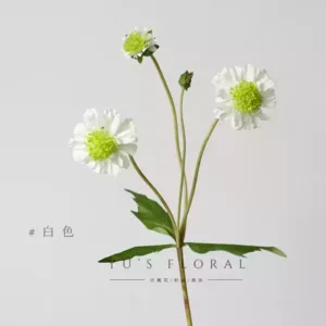 Artificial flowers, pinwheel chrysanthemums, multi-headed vase, wedding decoration, floral landscaping, home decoration, dining table, table flowers - White