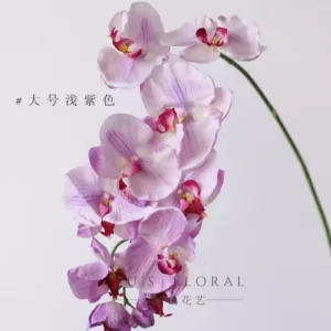 Simulation flower Phalaenopsis orchid home decoration indoor soft decoration flower art single fake flower photography props flower foreign trade tail goods - Large light purple